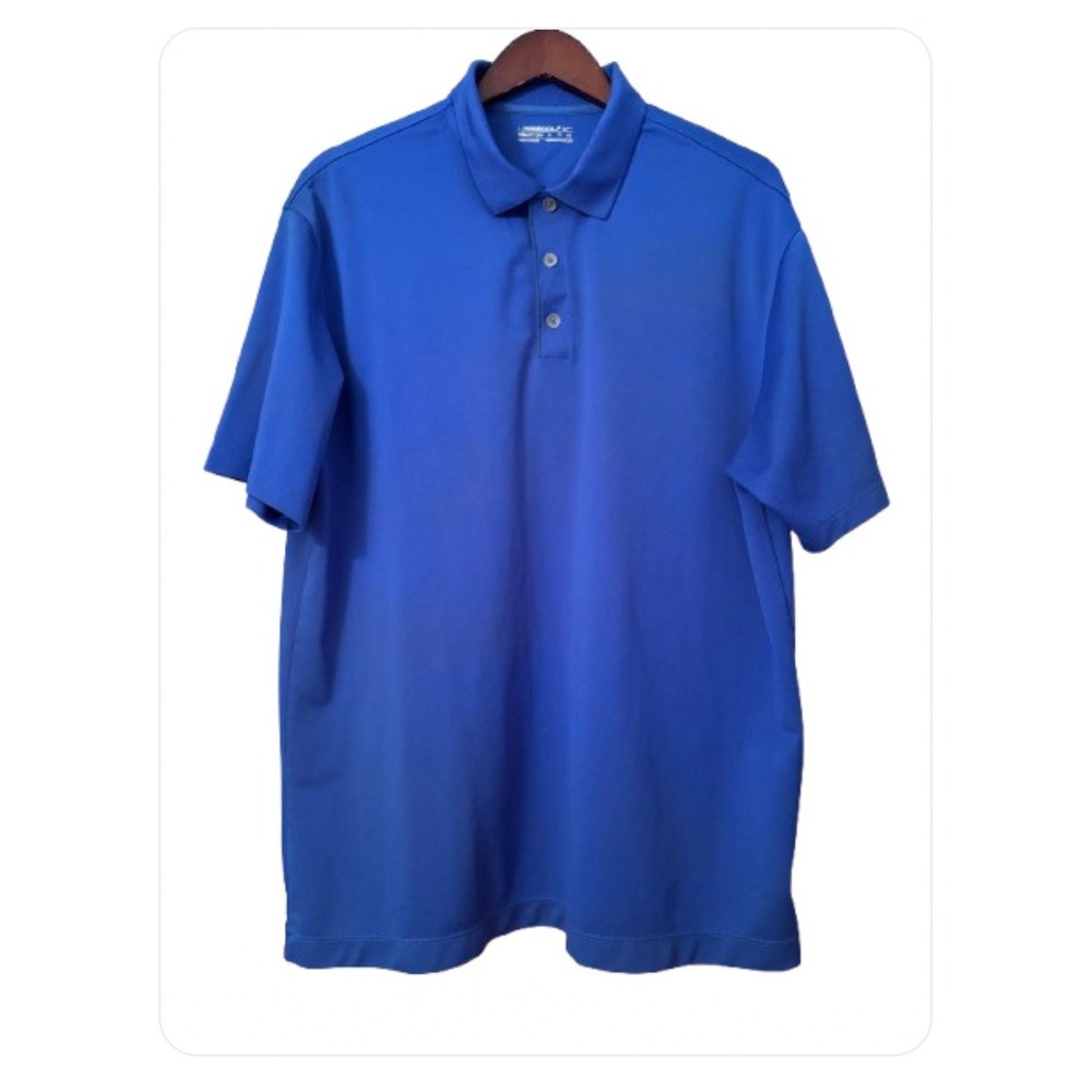 Nike Golf Polo‎ Short Sleeve Shirt Dri-Fit Mens XL Blue Short Sleeves pullover
